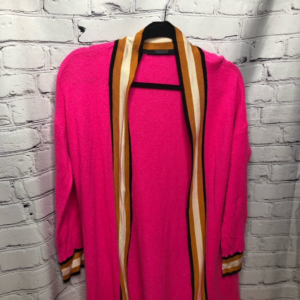 Scotch & Soda Longline Cardigan for Women in Pink - Picture 3 of 15